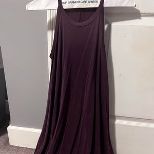 high neck dark purple dress